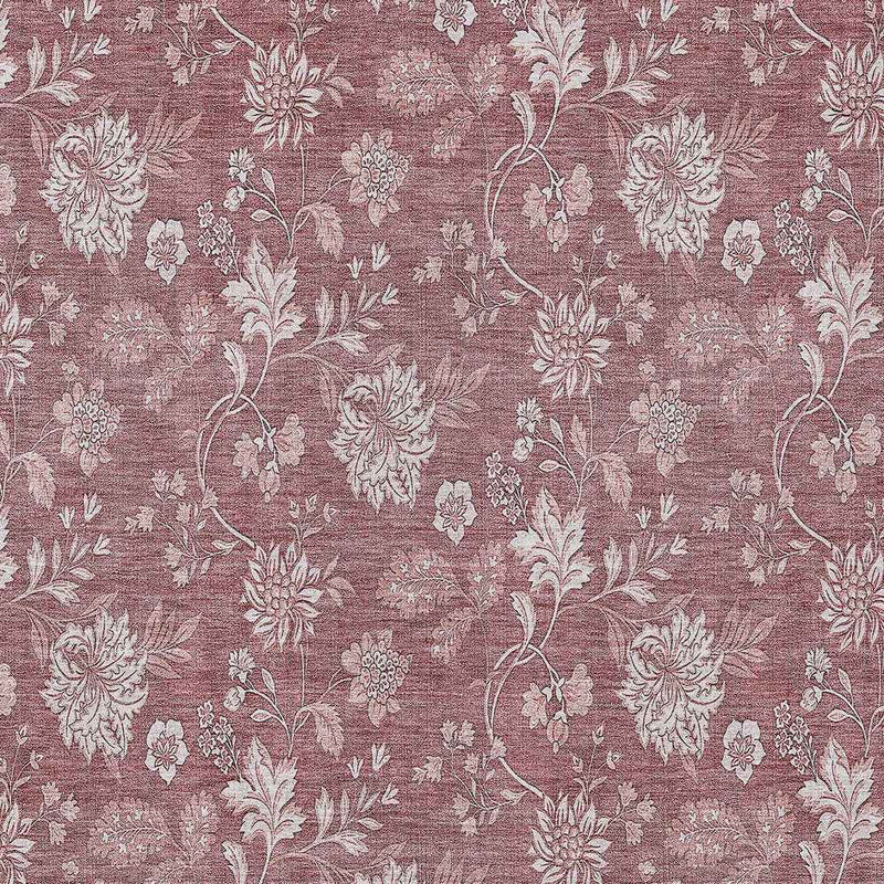 8' X 10' Blush Pink And Mauve Floral Washable Indoor Outdoor Area Rug