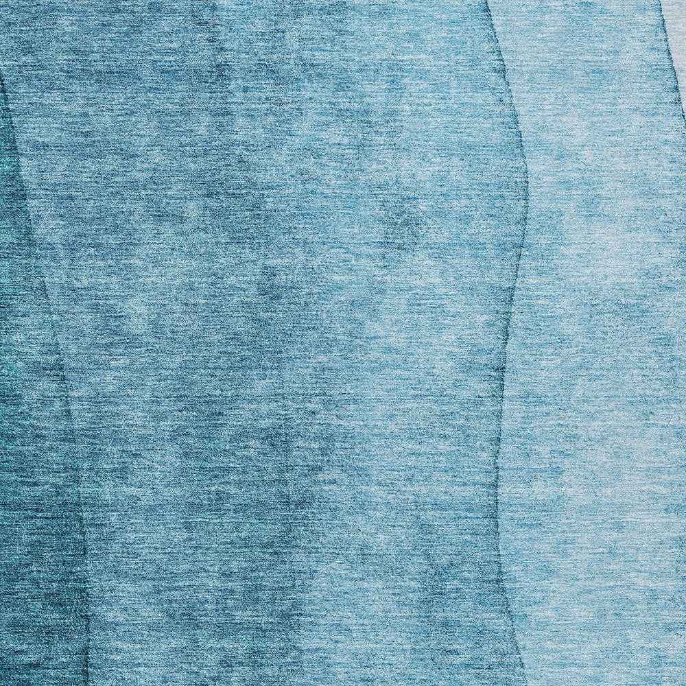 5' X 8' Teal Blue Aqua And Blue Ombre Washable Indoor Outdoor Area Rug