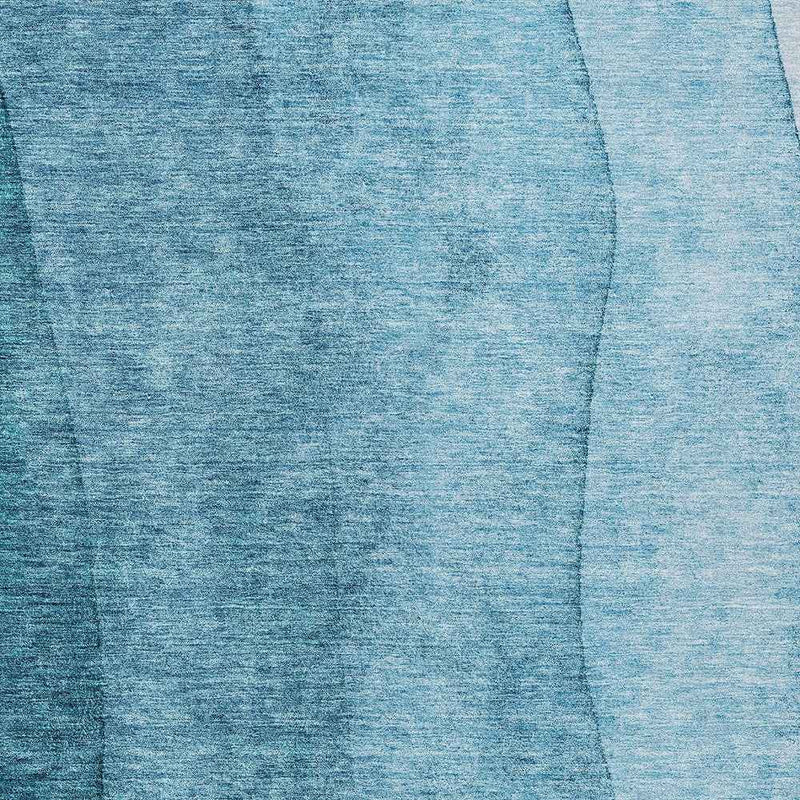 5' X 8' Teal Blue Aqua And Blue Ombre Washable Indoor Outdoor Area Rug