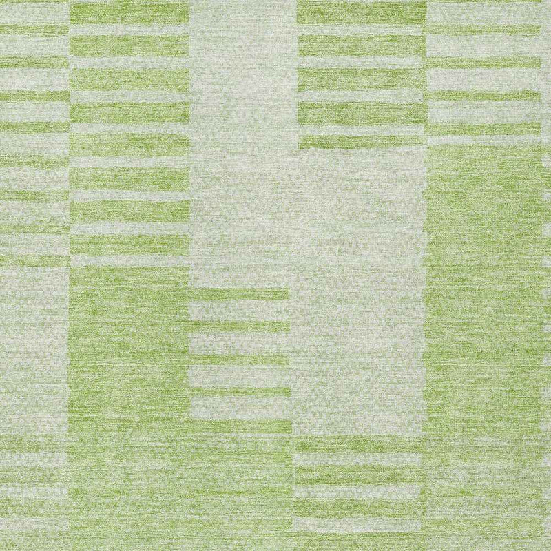 5' X 8' Artichoke Green And Mint Green Striped Washable Indoor Outdoor Area Rug