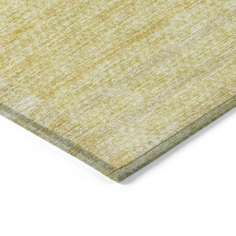 3' X 5' Gold Wheat And Ivory Striped Washable Indoor Outdoor Area Rug