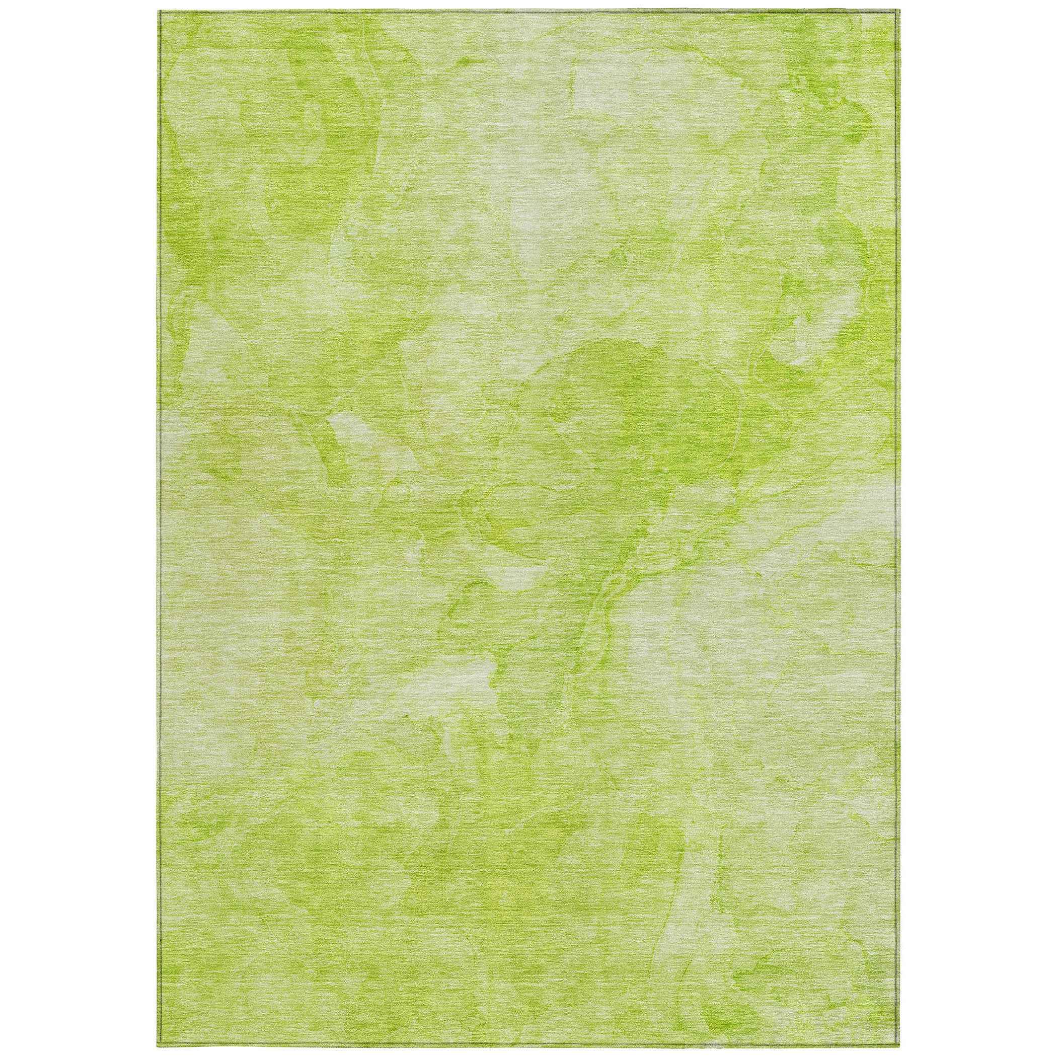 5' X 8' Artichoke Green And Lime Green Nautical Washable Indoor Outdoor Area Rug