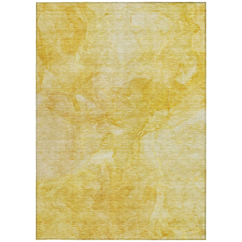 9' X 12' Gold And Yellow Nautical Washable Indoor Outdoor Area Rug
