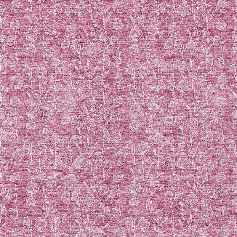 5' X 8' Blush And Ivory Floral Washable Indoor Outdoor Area Rug