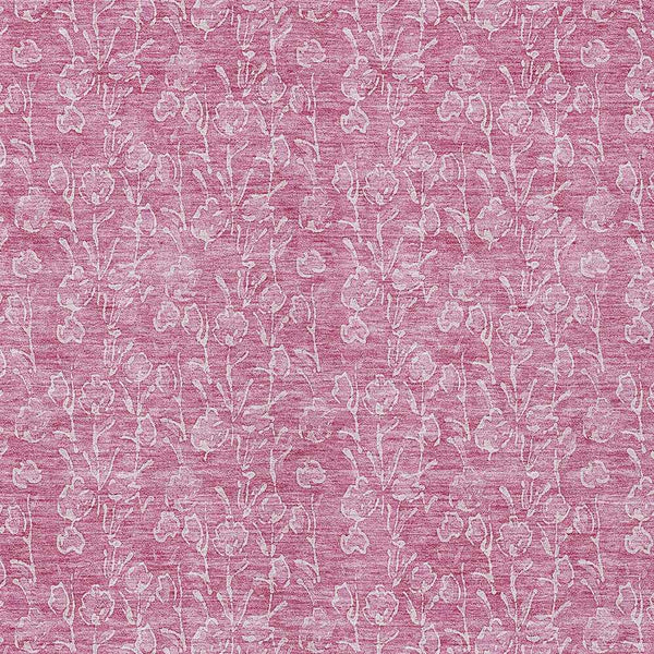 10' X 14' Blush And Ivory Floral Washable Indoor Outdoor Area Rug