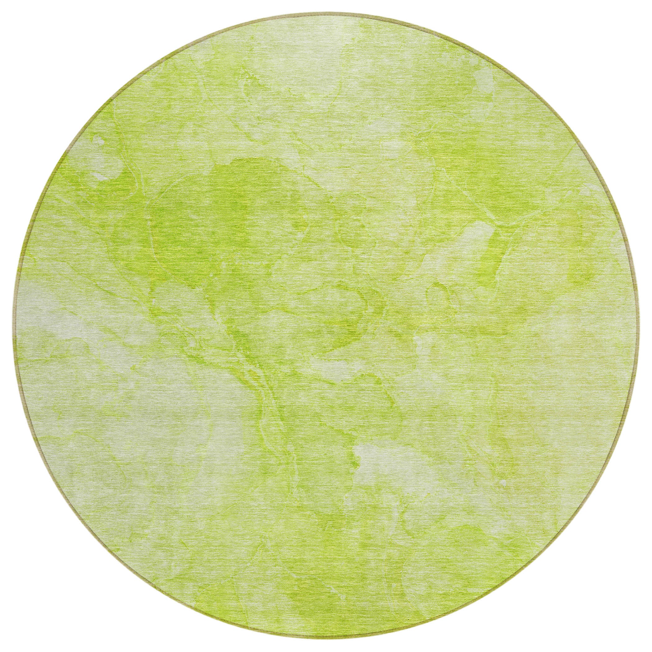 8' Artichoke Green And Lime Green Round Nautical Washable Indoor Outdoor Area Rug - Sports & Outdoor