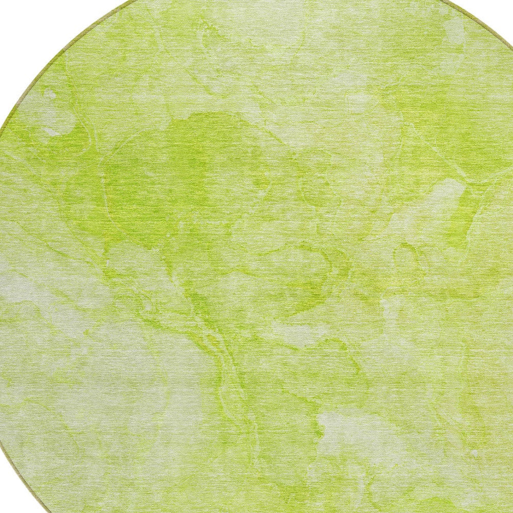 8' Artichoke Green And Lime Green Round Nautical Washable Indoor Outdoor Area Rug - Sports & Outdoor