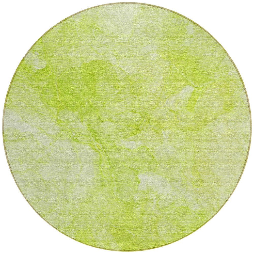 8' Artichoke Green And Lime Green Round Nautical Washable Indoor Outdoor Area Rug - Sports & Outdoor