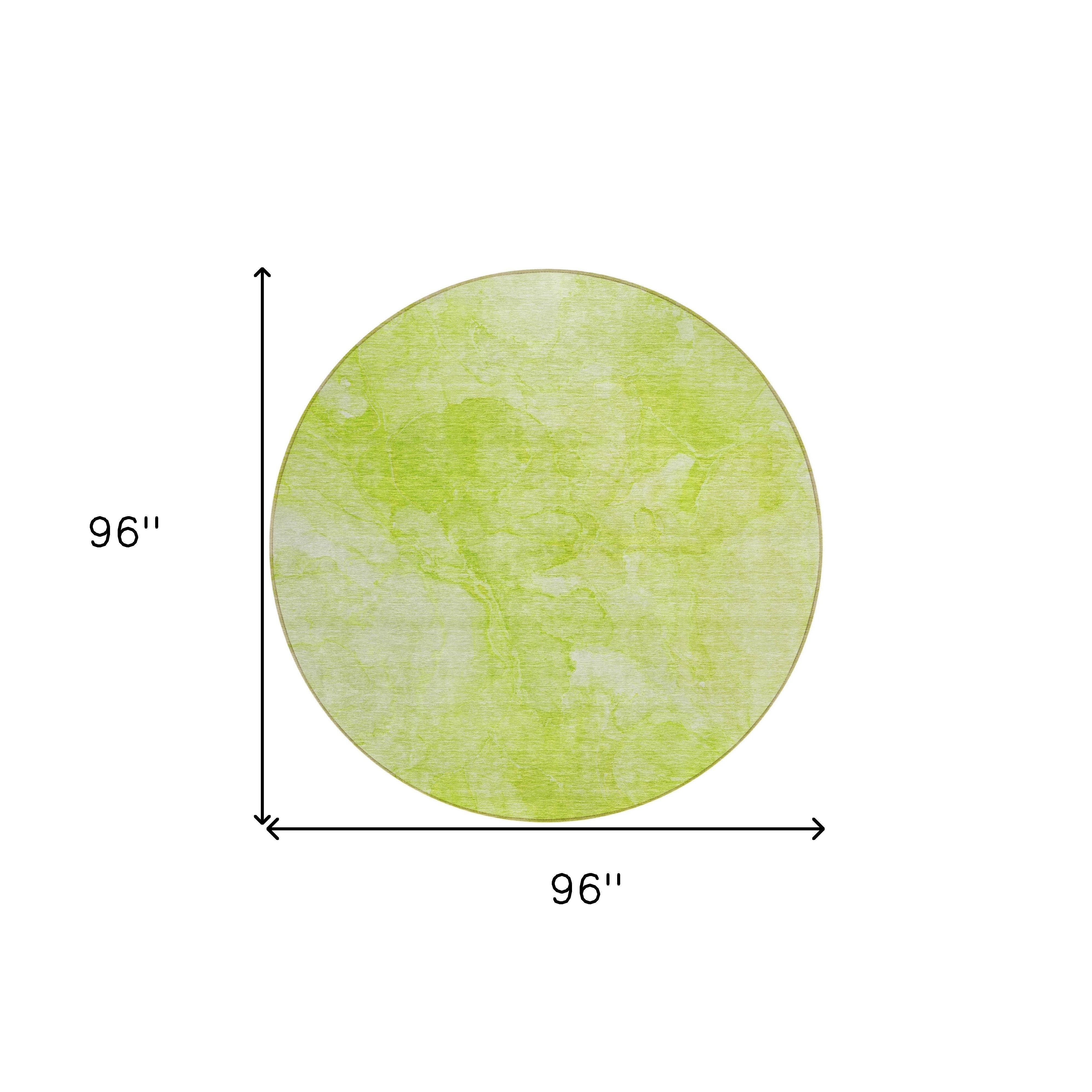 8' Artichoke Green And Lime Green Round Nautical Washable Indoor Outdoor Area Rug - Sports & Outdoor