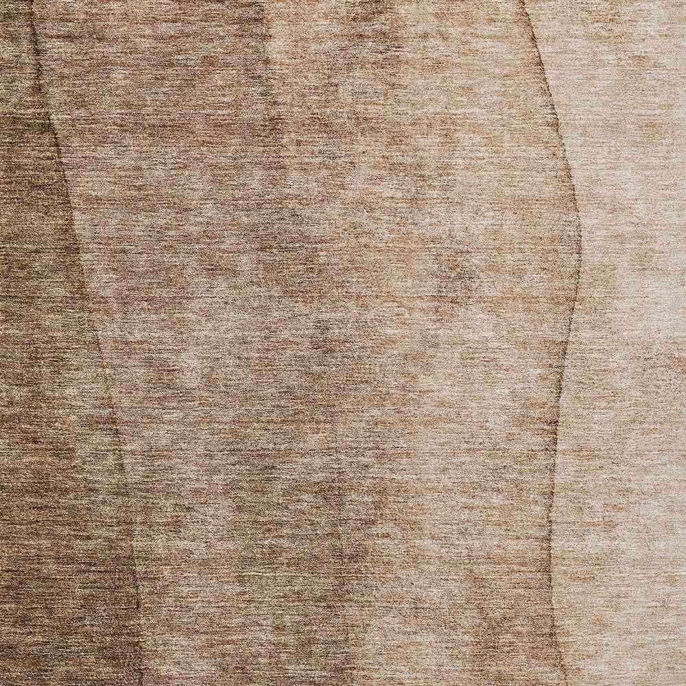 9' X 12' Brown And Beige Ombre Washable Indoor Outdoor Area Rug