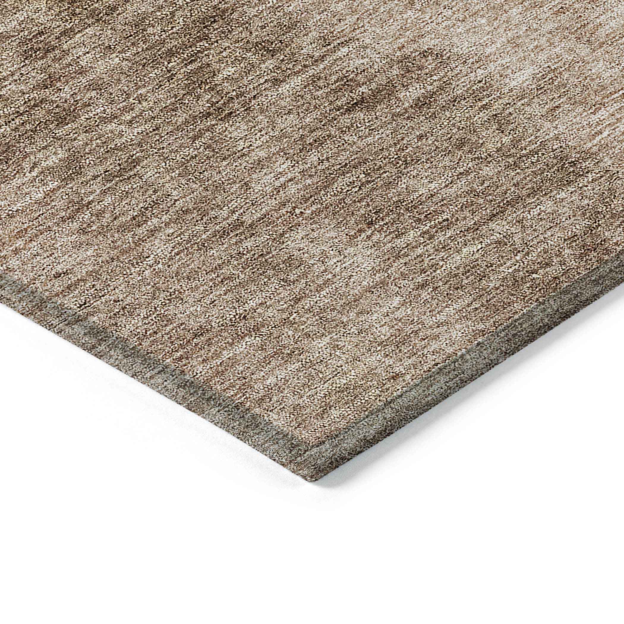 9' X 12' Brown And Beige Ombre Washable Indoor Outdoor Area Rug