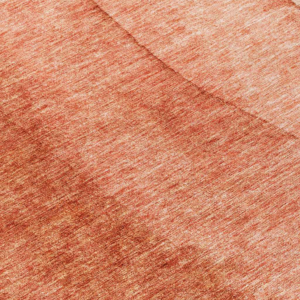 8' Red Copper And Terra Cotta Round Ombre Washable Indoor Outdoor Area Rug