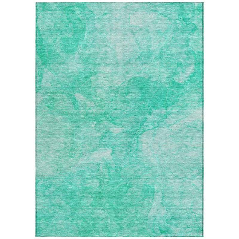 10' X 14' Teal Blue And Aqua Nautical Washable Indoor Outdoor Area Rug