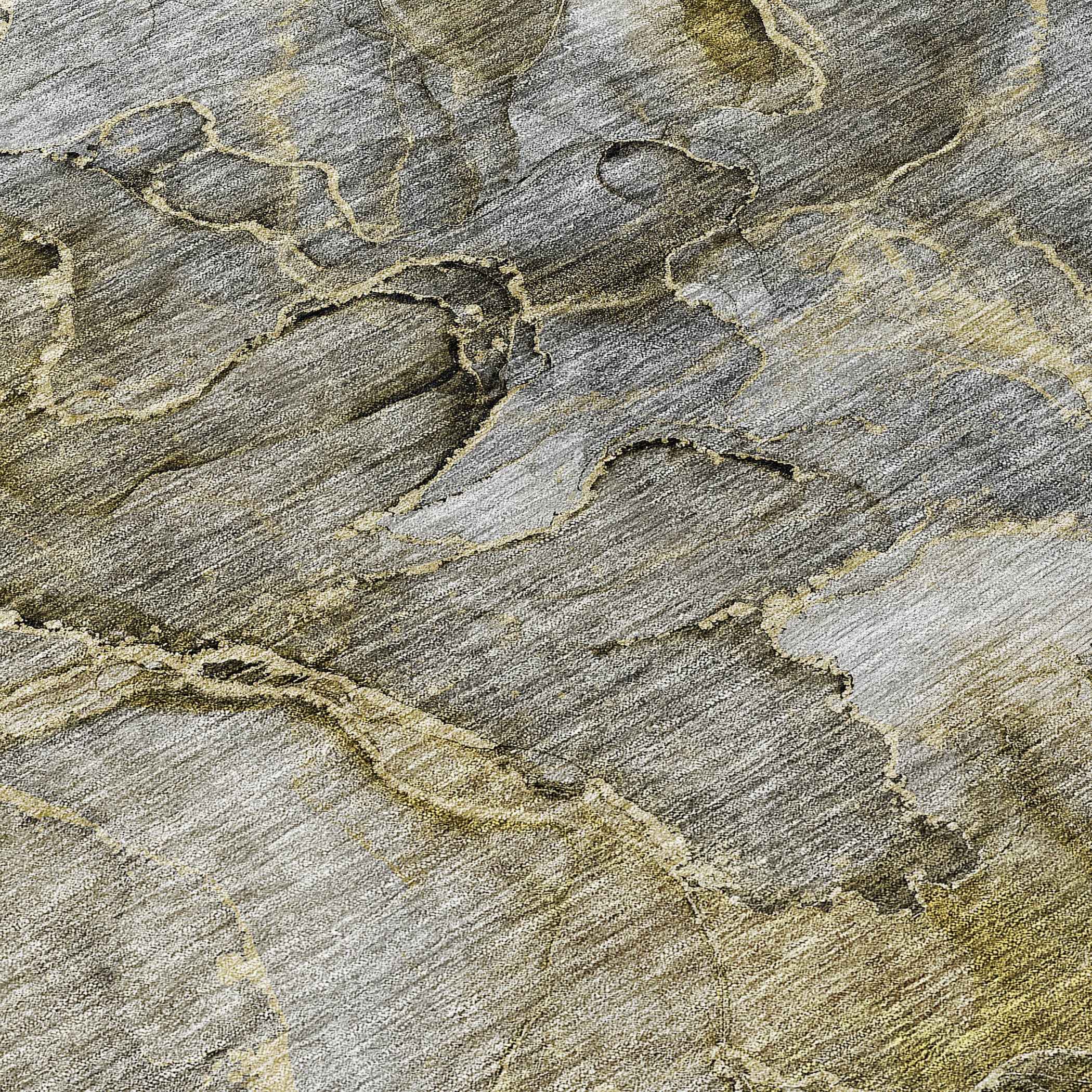 9' X 12' Taupe Brown And Gray Abstract Washable Indoor Outdoor Area Rug