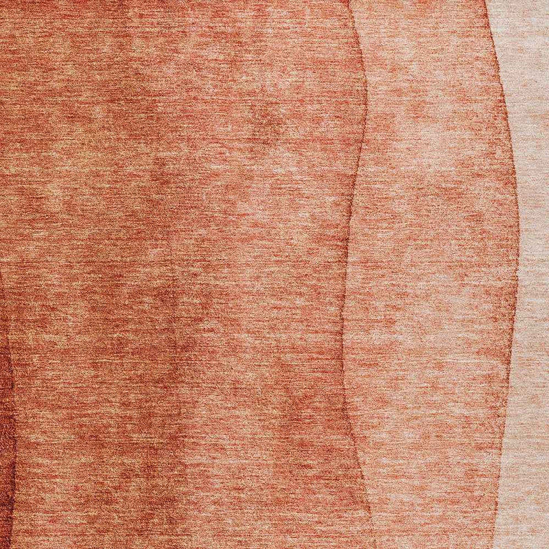 9' X 12' Red Copper And Terra Cotta Ombre Washable Indoor Outdoor Area Rug