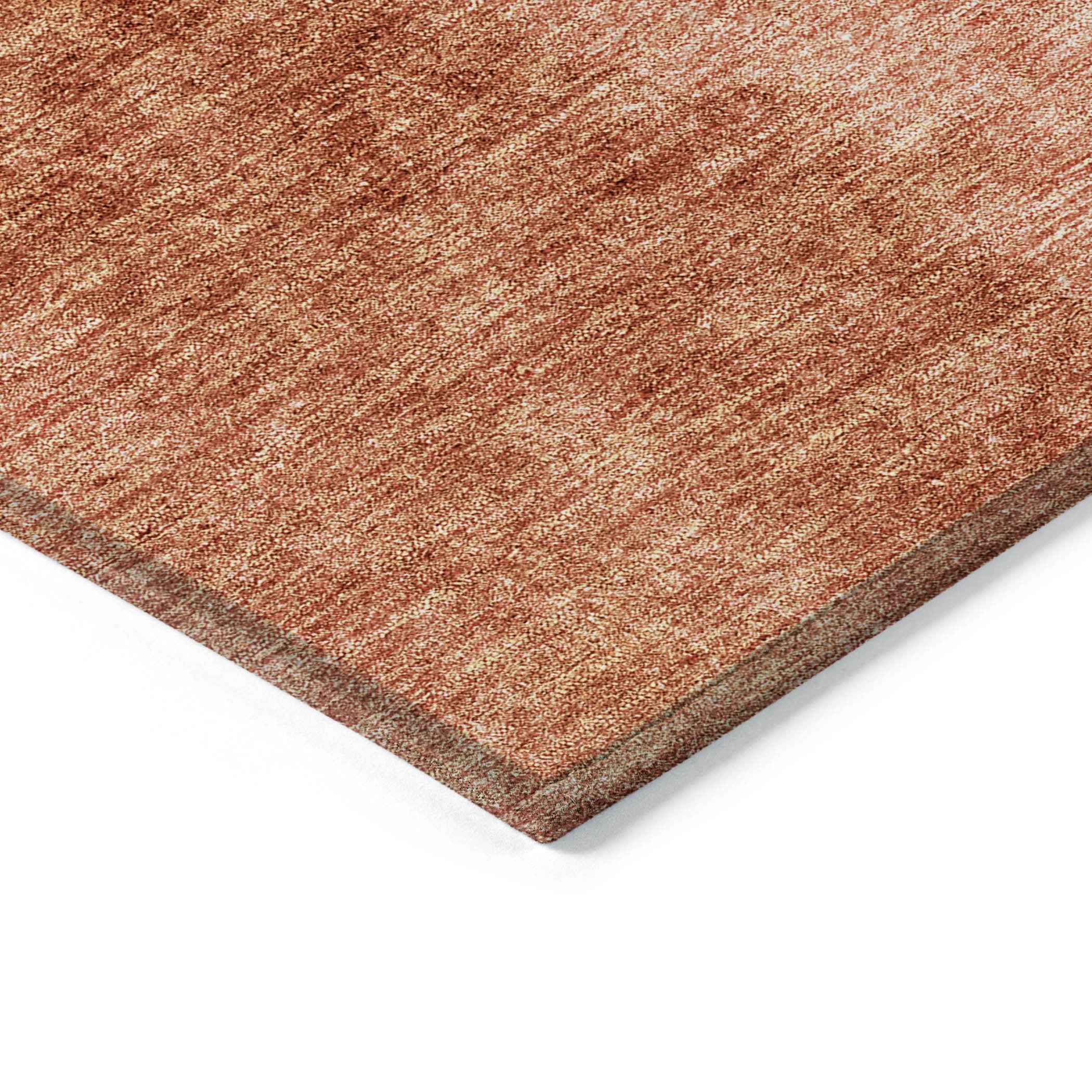 9' X 12' Red Copper And Terra Cotta Ombre Washable Indoor Outdoor Area Rug