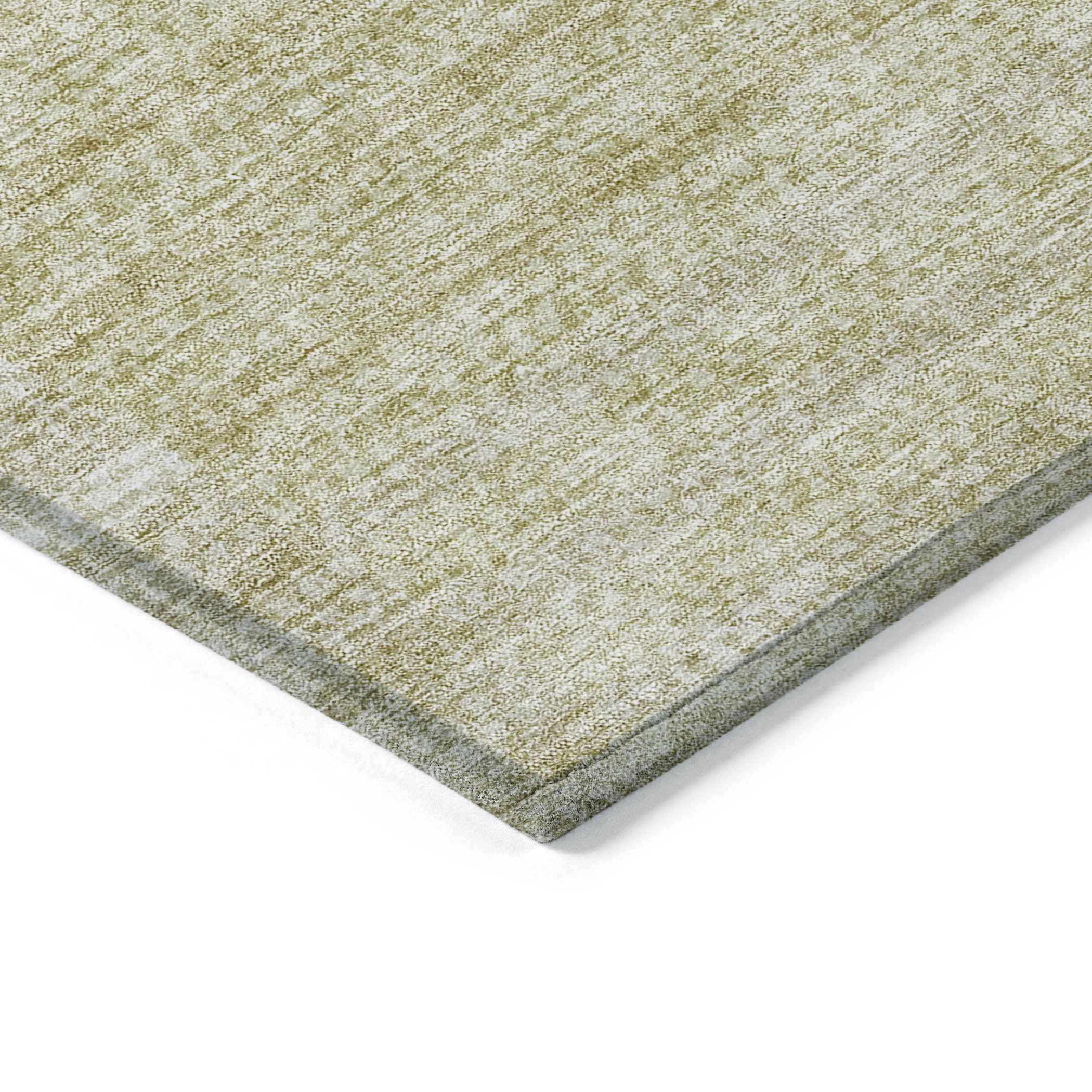 3' X 5' Beige And Ivory Striped Washable Indoor Outdoor Area Rug