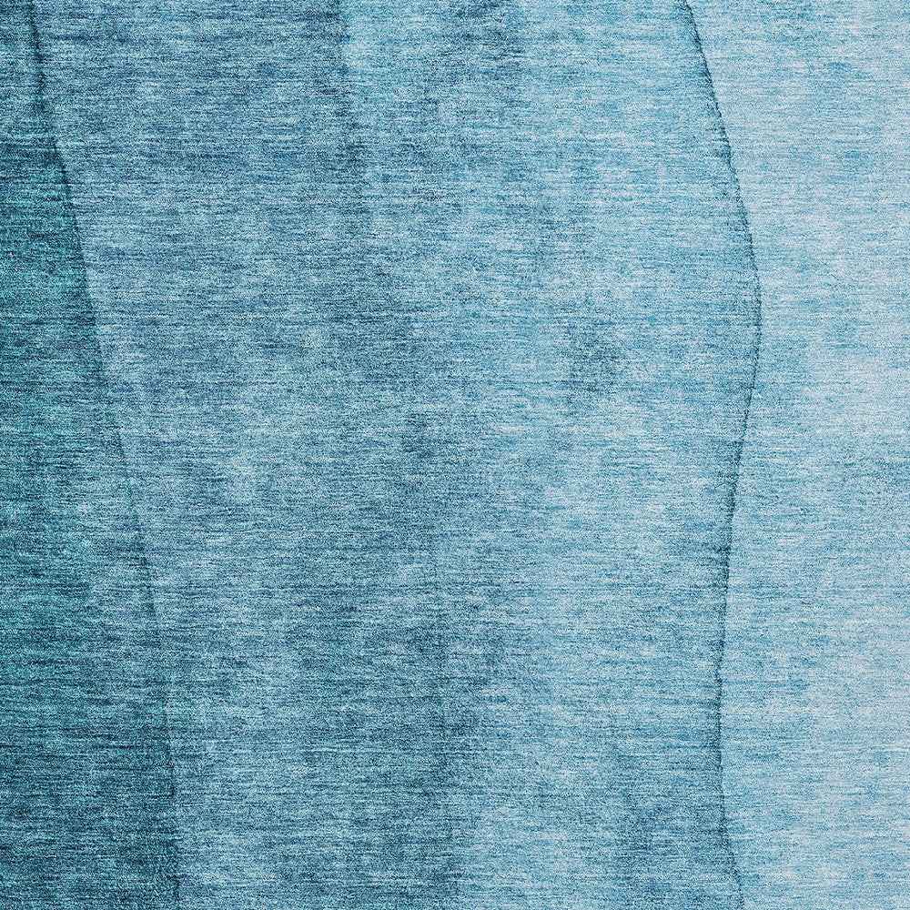 9' X 12' Teal Blue Aqua And Blue Ombre Washable Indoor Outdoor Area Rug