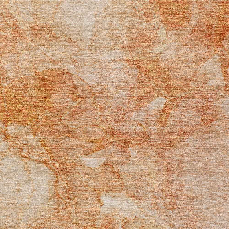 3' X 5' Salmon Peach And Ivory Nautical Washable Indoor Outdoor Area Rug