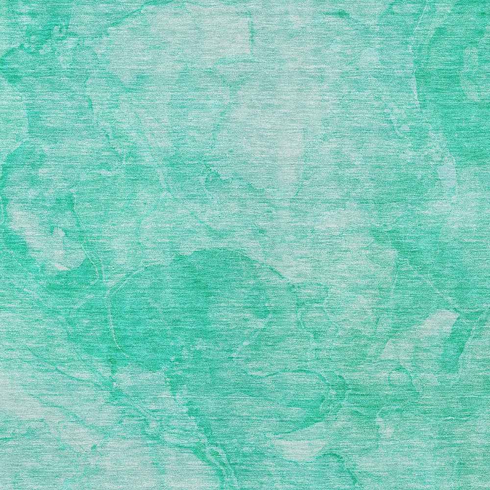 9' X 12' Teal Blue And Aqua Nautical Washable Indoor Outdoor Area Rug