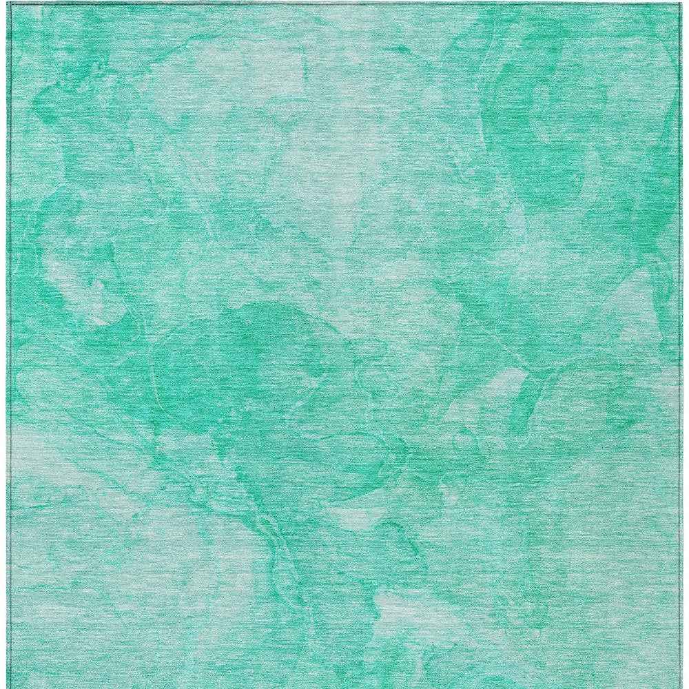 9' X 12' Teal Blue And Aqua Nautical Washable Indoor Outdoor Area Rug