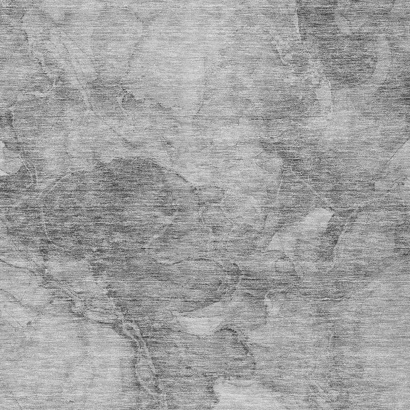 9' X 12' Gray Silver And Charcoal Nautical Washable Indoor Outdoor Area Rug