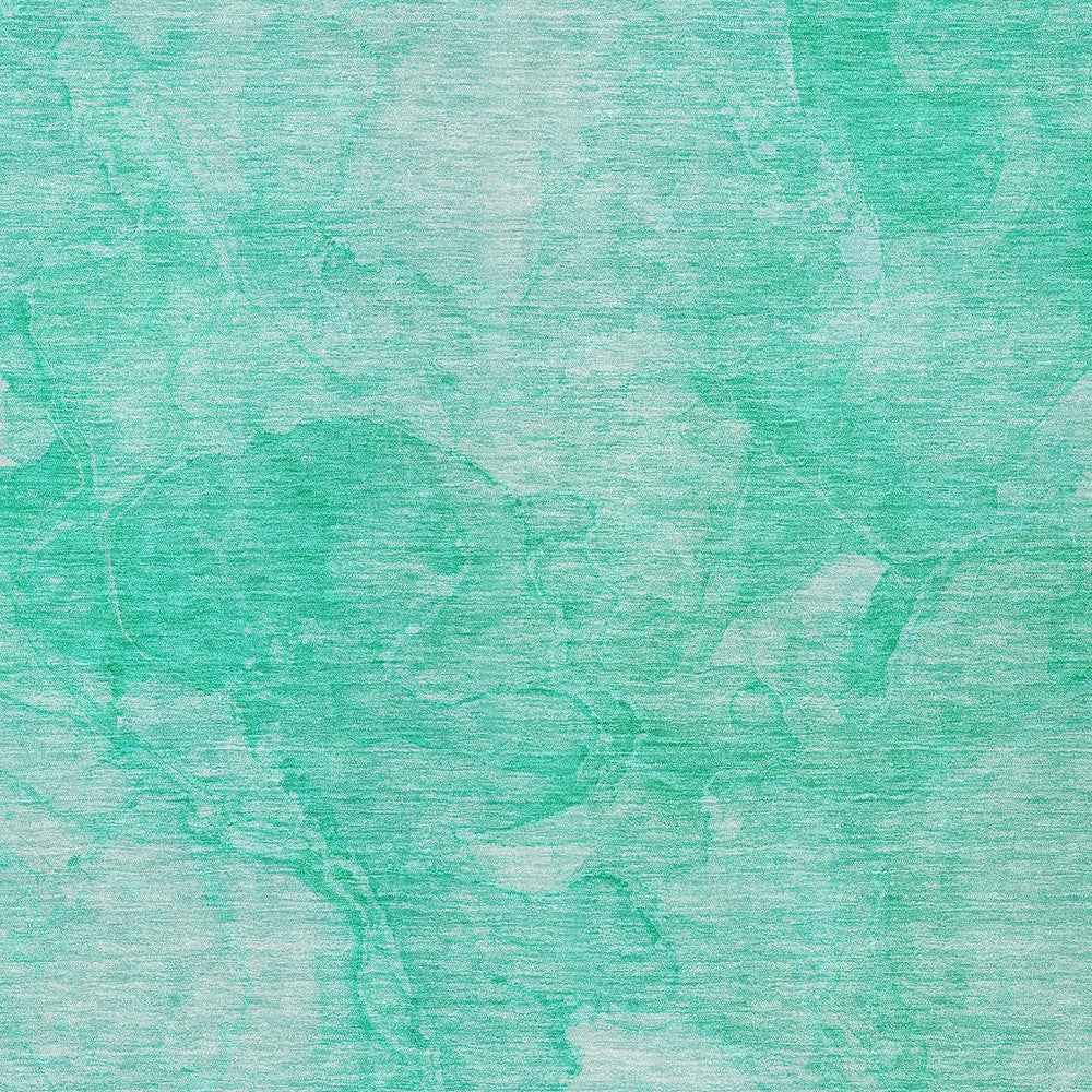 3' X 5' Teal Blue And Aqua Nautical Washable Indoor Outdoor Area Rug