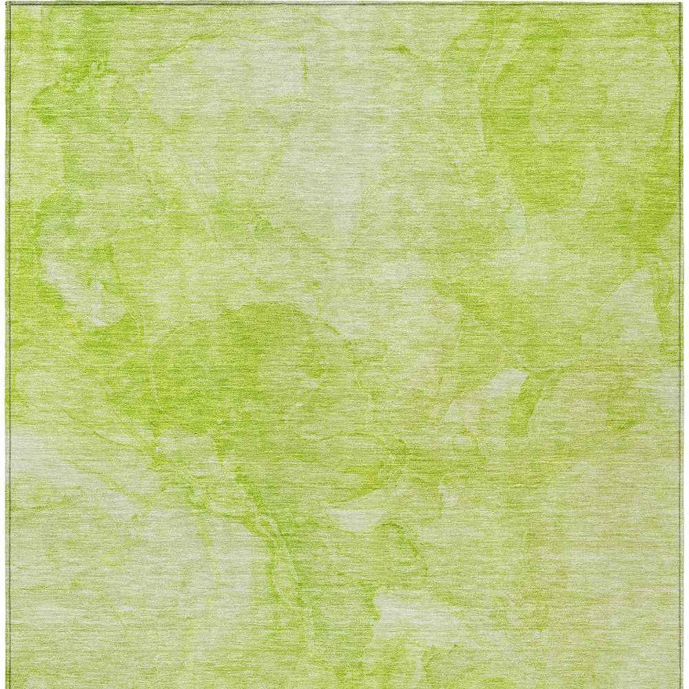 9' X 12' Artichoke Green And Lime Green Nautical Washable Indoor Outdoor Area Rug