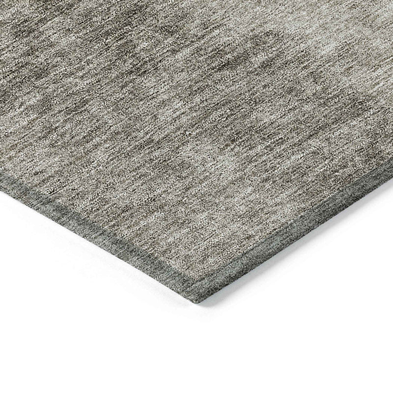 8' X 10' Taupe Brown And Ivory Ombre Washable Indoor Outdoor Area Rug