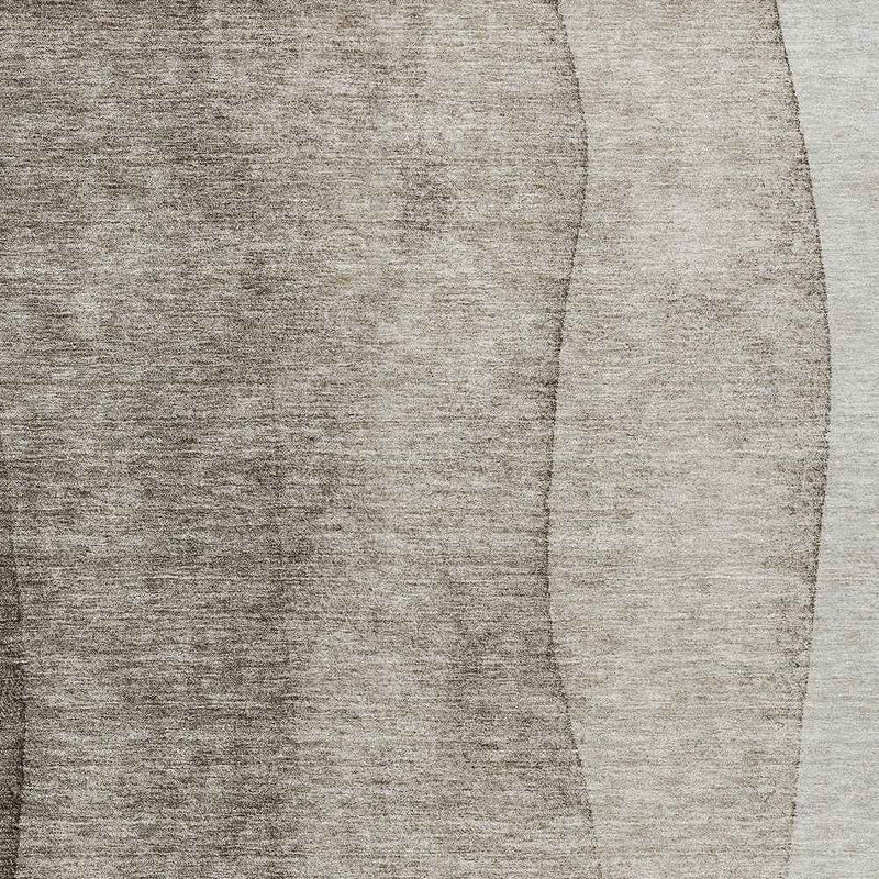 8' X 10' Taupe Brown And Ivory Ombre Washable Indoor Outdoor Area Rug