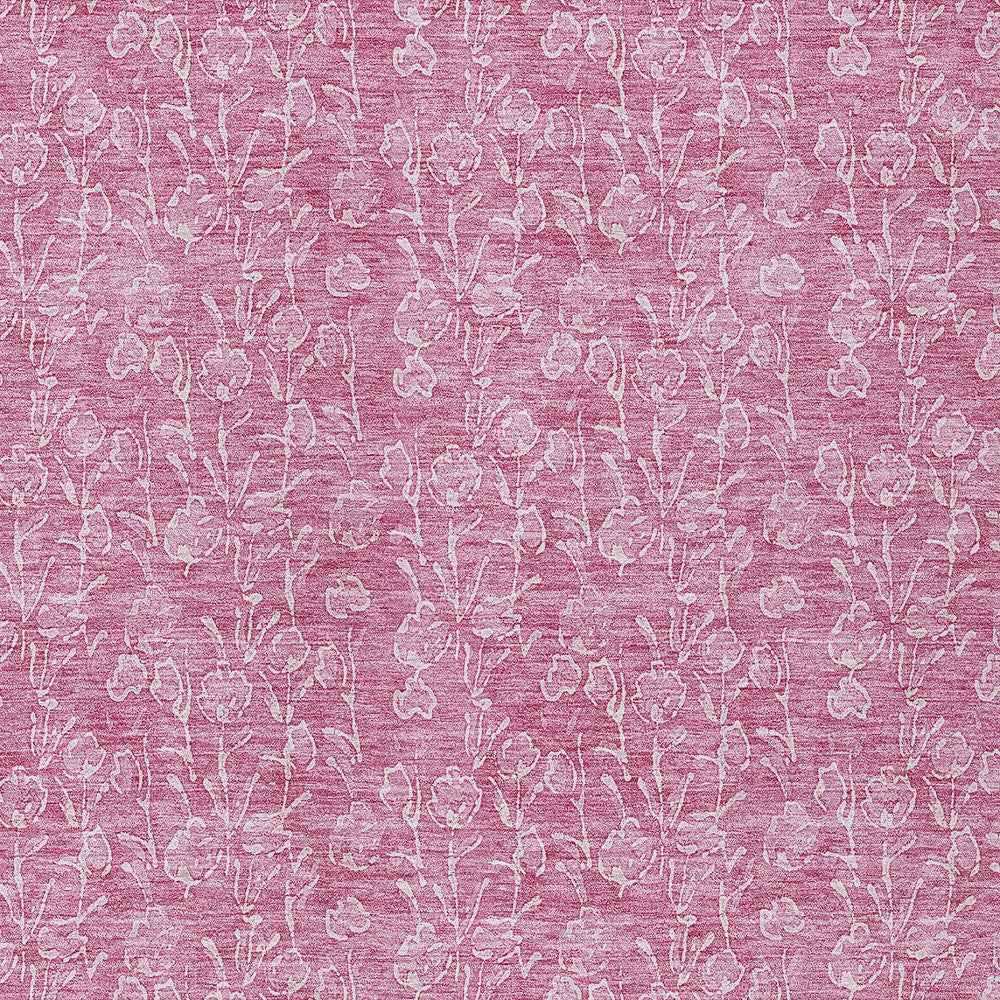 3' X 5' Blush And Ivory Floral Washable Indoor Outdoor Area Rug