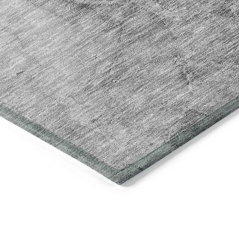 8' X 10' Gray Silver And Charcoal Nautical Washable Indoor Outdoor Area Rug