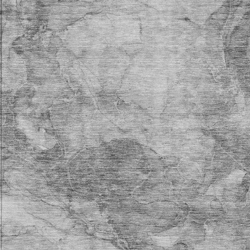 8' X 10' Gray Silver And Charcoal Nautical Washable Indoor Outdoor Area Rug