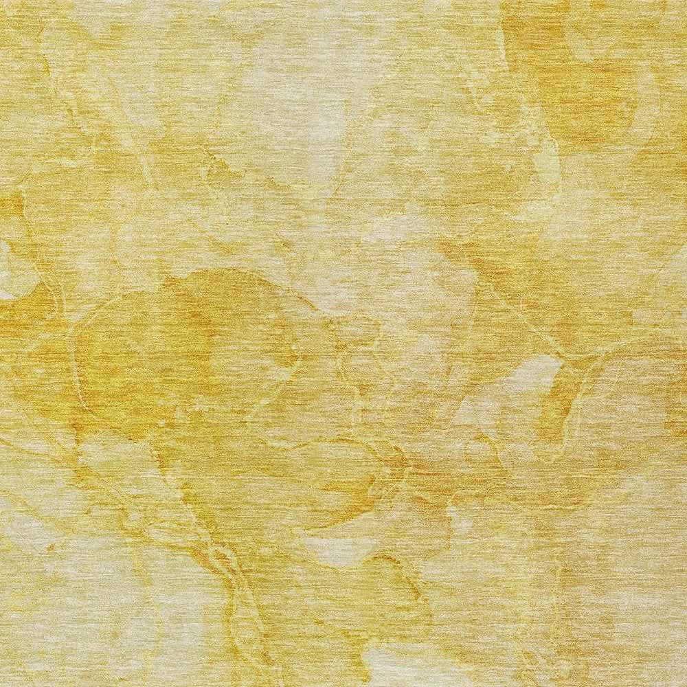 10' X 14' Gold And Yellow Nautical Washable Indoor Outdoor Area Rug