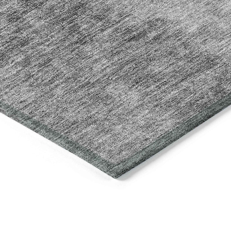 8' X 10' Gray Silver And Charcoal Ombre Washable Indoor Outdoor Area Rug