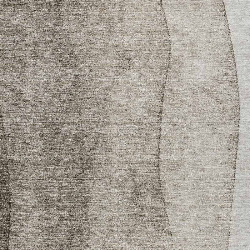 3' X 5' Taupe Brown And Ivory Ombre Washable Indoor Outdoor Area Rug