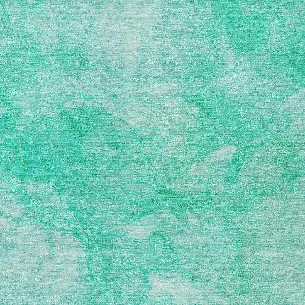 8' X 10' Teal Blue And Aqua Nautical Washable Indoor Outdoor Area Rug