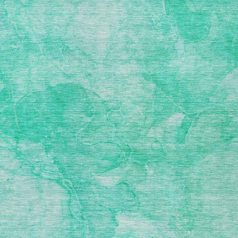 8' X 10' Teal Blue And Aqua Nautical Washable Indoor Outdoor Area Rug