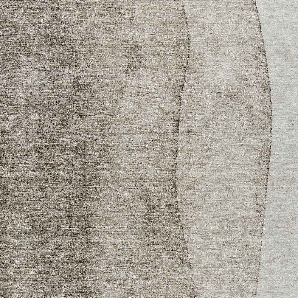 5' X 8' Taupe Brown And Ivory Ombre Washable Indoor Outdoor Area Rug