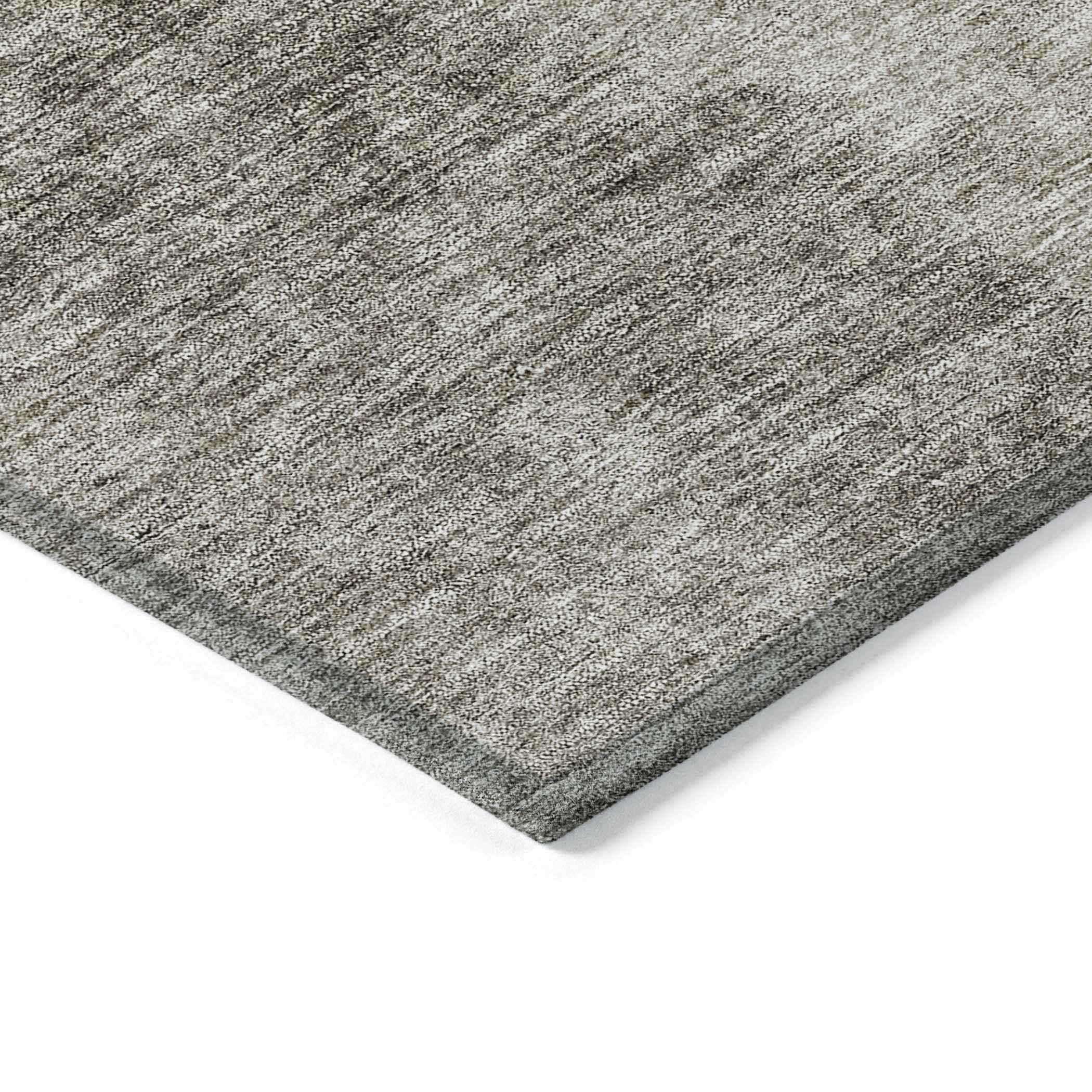 5' X 8' Taupe Brown And Ivory Ombre Washable Indoor Outdoor Area Rug
