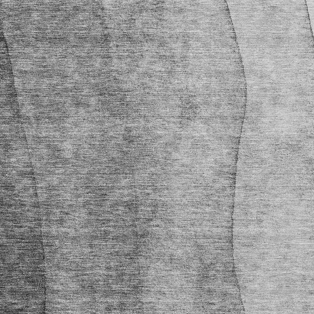 3' X 5' Gray Silver And Charcoal Ombre Washable Indoor Outdoor Area Rug