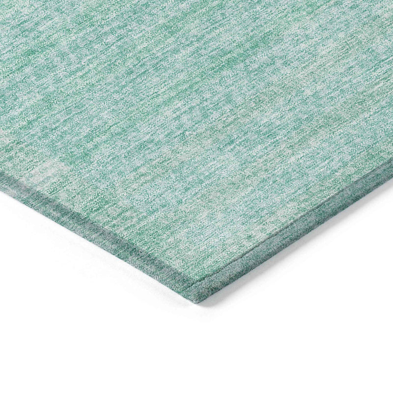 5' X 8' Teal Blue Aqua And Ivory Striped Washable Indoor Outdoor Area Rug