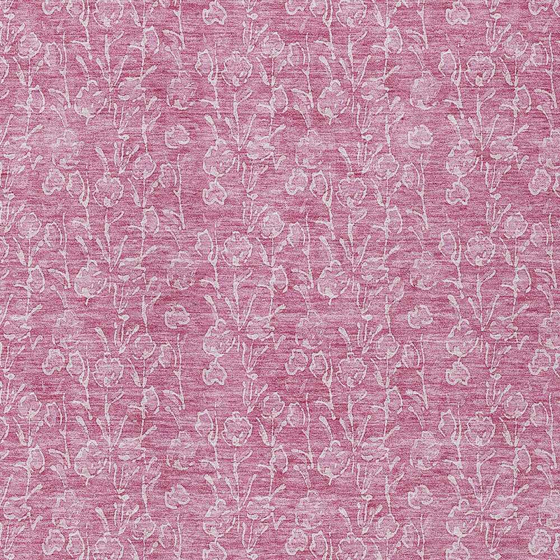 9' X 12' Blush And Ivory Floral Washable Indoor Outdoor Area Rug