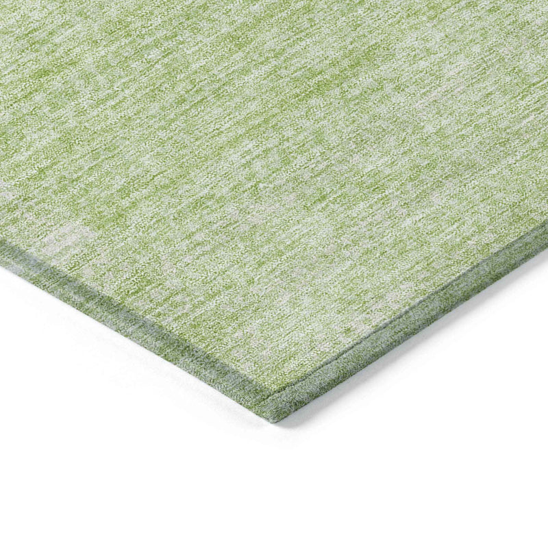 9' X 12' Artichoke Green And Mint Green Striped Washable Indoor Outdoor Area Rug