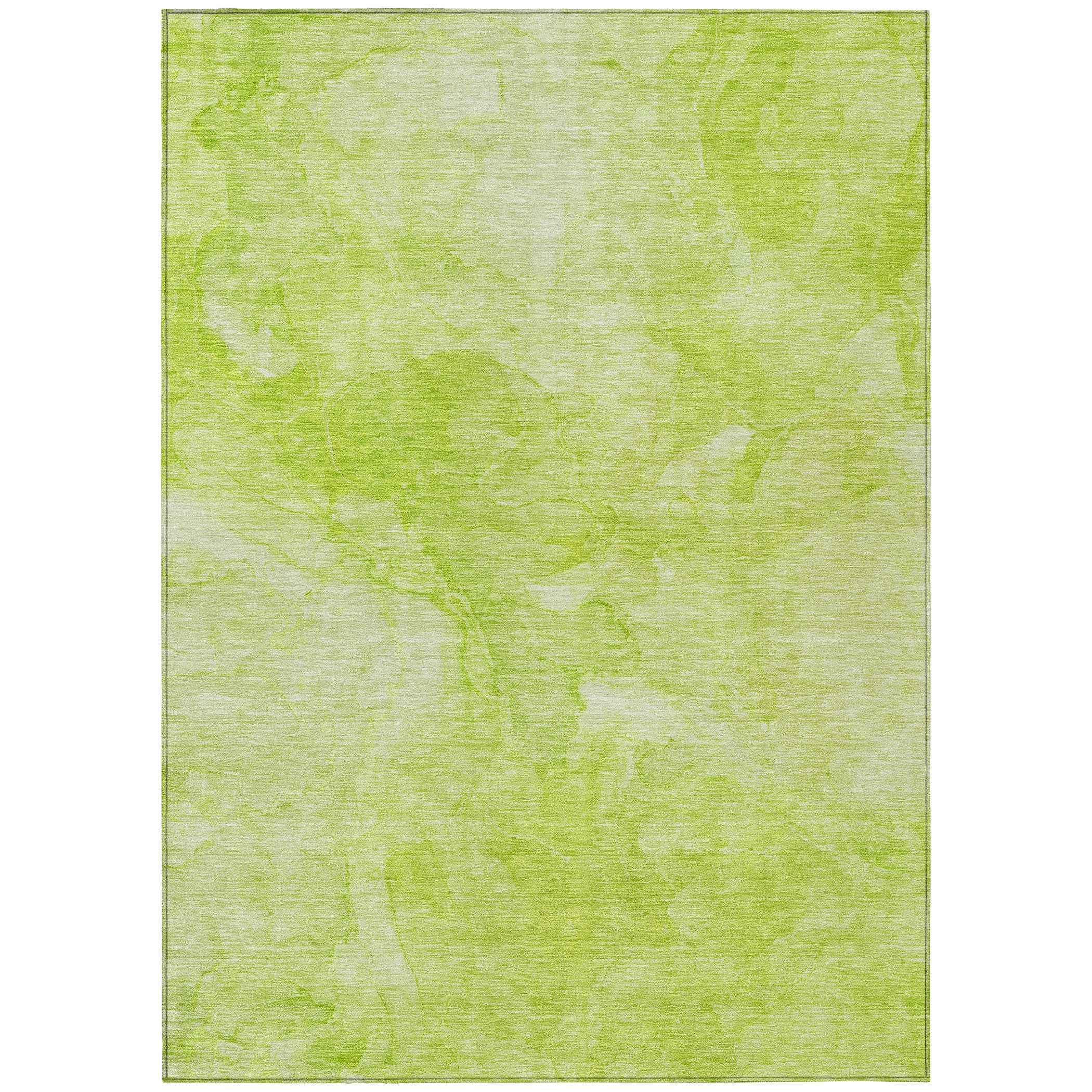 3' X 5' Artichoke Green And Lime Green Nautical Washable Indoor Outdoor Area Rug