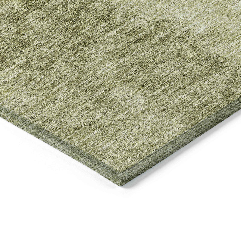 8' X 10' Olive Green And Artichoke Green Ombre Washable Indoor Outdoor Area Rug