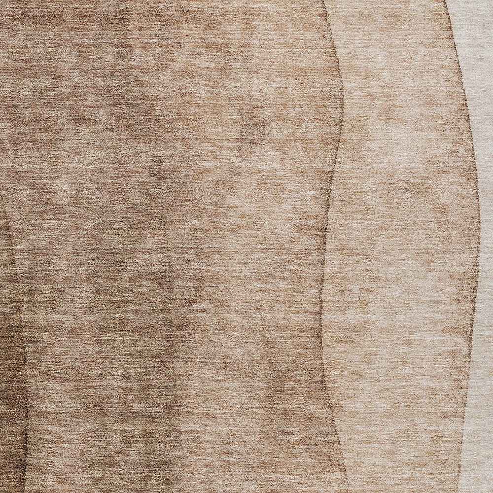 8' X 10' Brown And Beige Ombre Washable Indoor Outdoor Area Rug