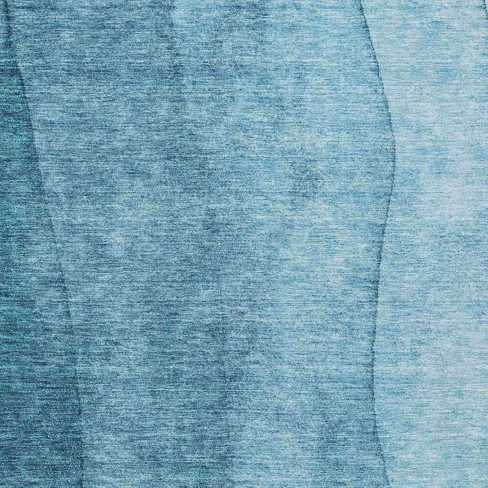 3' X 5' Teal Blue Aqua And Blue Ombre Washable Indoor Outdoor Area Rug