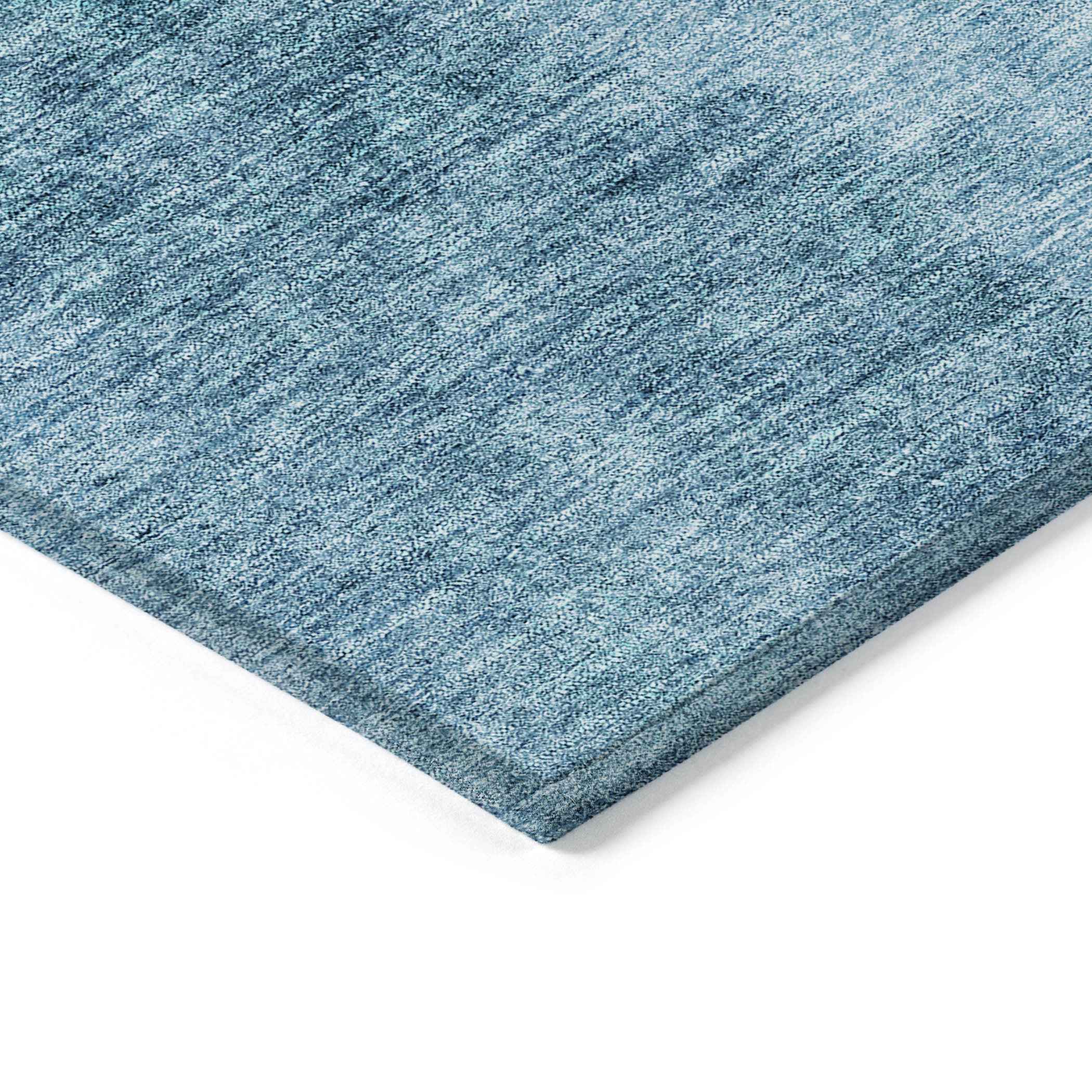 3' X 5' Teal Blue Aqua And Blue Ombre Washable Indoor Outdoor Area Rug