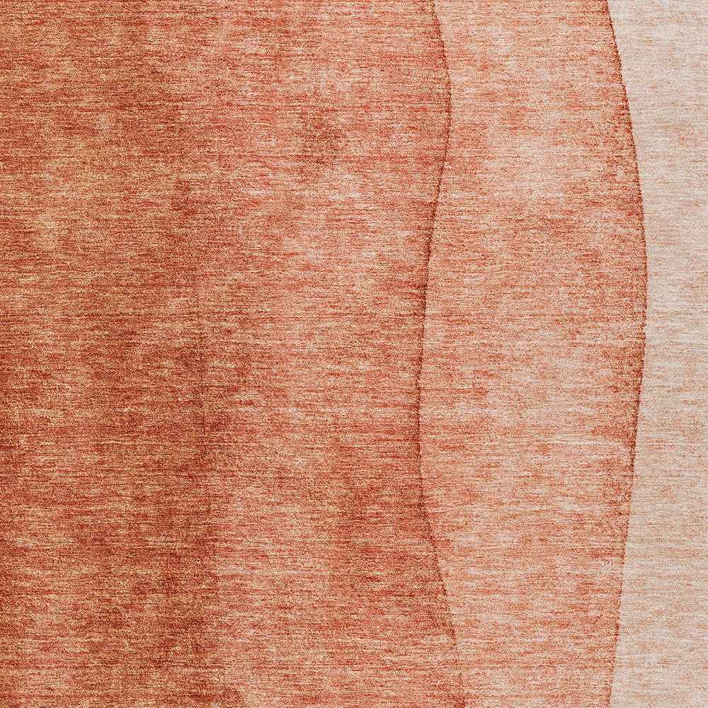 10' X 14' Red Copper And Terra Cotta Ombre Washable Indoor Outdoor Area Rug